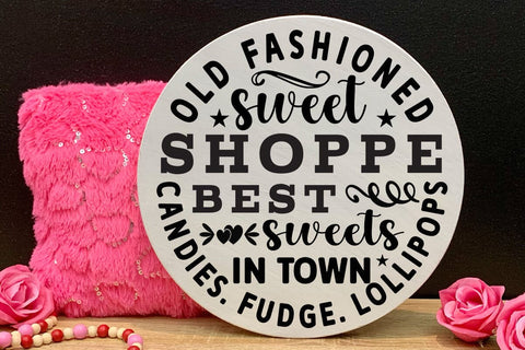 Old fashioned sweet shoppe best sweets in town candies fudge lollipops SVG Angelina750 