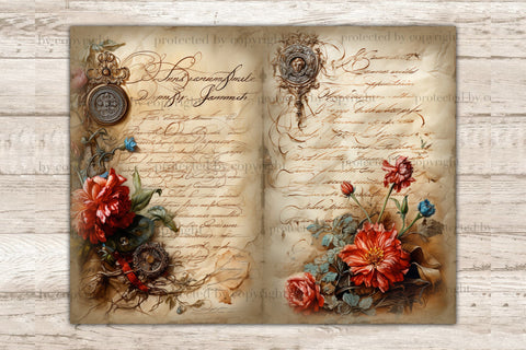 Old Letter Junk Journal Pages | Vintage Letter Set SVG GlamArtZhanna 