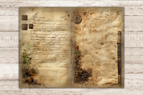 Old Letter Junk Journal Pages | Vintage Letter Set SVG GlamArtZhanna 