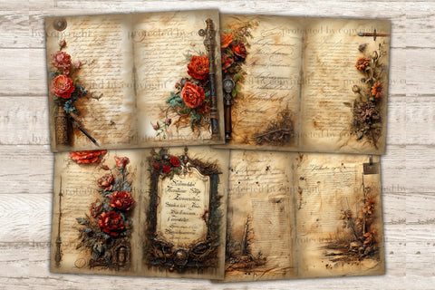 Old Letter Junk Journal Pages | Vintage Letter Set SVG GlamArtZhanna 