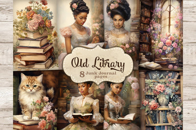 Old Library Junk Journal Kit | Victorian Ephemera SVG GlamArtZhanna 