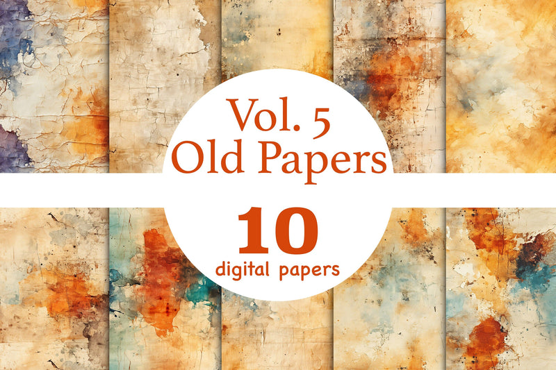 Old Paper Textures | Grunge Background Paper Set Digital Pattern GlamArtZhanna 
