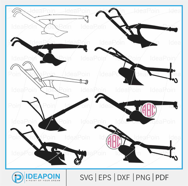 Old Plow svg, Farming Vector, Farmhouse svg File, old plow monogram SVG Dinvect 