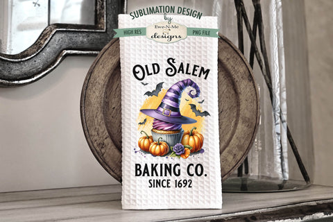 Old Salem Witch Hat Cupcakes | Halloween Kitchen Towel Sublimation Sublimation Ewe-N-Me Designs 
