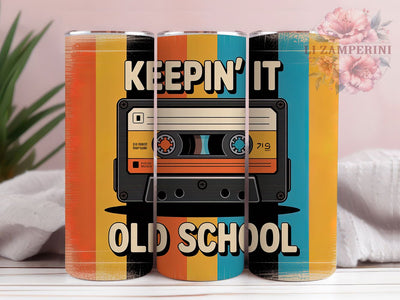 Old School Music 20oz Tumbler, Old School Wrap, Vintage Music Sublimation Design, Nostalgic Music Lover Quote, 20oz Tumbler Wrap, Sublimation Design PNG, Music Gift Sublimation Li Zamperini 