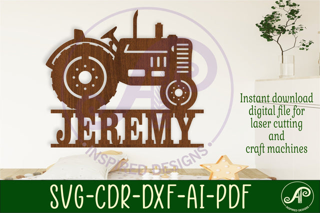 Old tractor name sign svg laser cut file SVG APInspireddesigns 