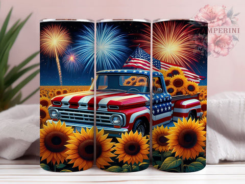 Old Truck American Flag 20oz Tumbler Wrap PNG, Patriotic Truck Tumbler Png, Straight & Tapered Tumbler Wrap, Instant Digital Download Sublimation Li Zamperini 