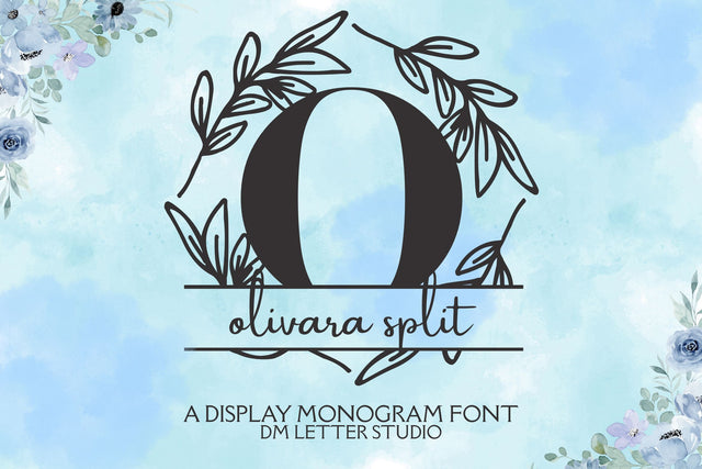 Olivara Split Monogram Font Dm Letter Studio 