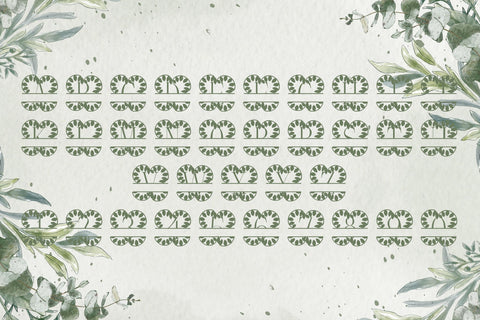 Olive Bloom Split Monogram Font Dm Letter Studio 