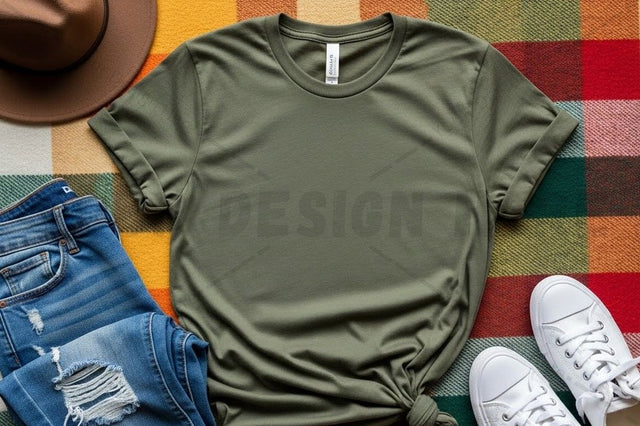 Olive green t-shirt mockup design Mock Up Photo Designangry 