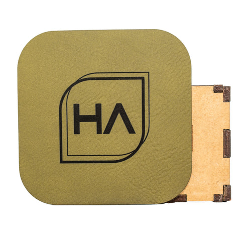 Olive Green/Black Leatherette Sheet Physical Houston Acrylic 