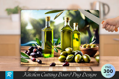 Olive Oil Bottles Cutting Board Sublimation Regulrcrative 