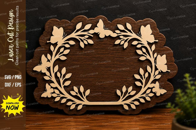 Olive Wreath Frame laser cut svg File SVG Regulrcrative 