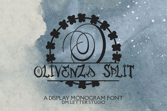 Olivenza Split Monogram Font Dm Letter Studio 