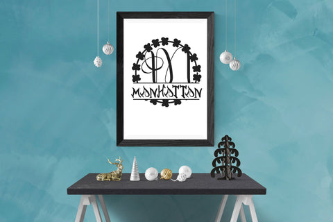 Olivenza Split Monogram Font Dm Letter Studio 