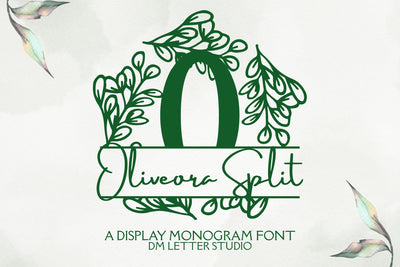 Oliveora Split Monogram Font Dm Letter Studio 