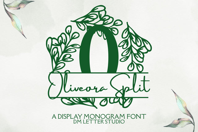 Oliveora Split Monogram Font Dm Letter Studio 