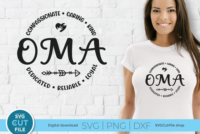 Oma svg, Grandma Oma svg, Oma round circle SVG SVG Cut File 