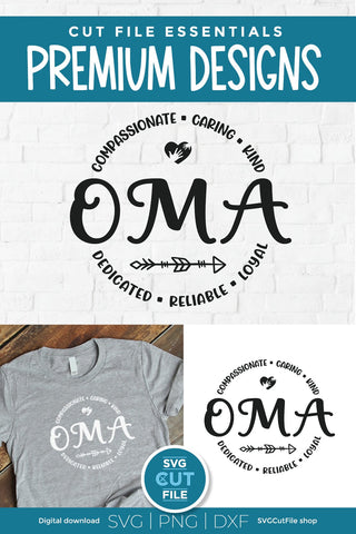 Oma svg, Grandma Oma svg, Oma round circle SVG SVG Cut File 