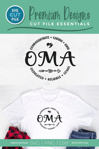 Oma svg, Grandma Oma svg, Oma round circle SVG SVG Cut File 