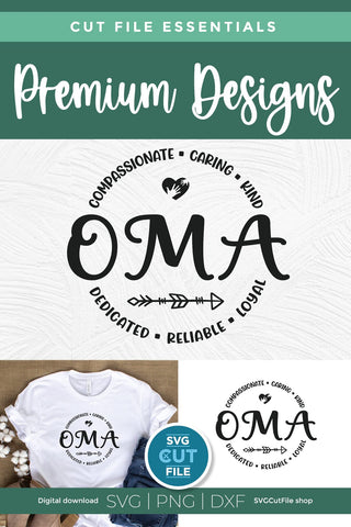 Oma svg, Grandma Oma svg, Oma round circle SVG SVG Cut File 