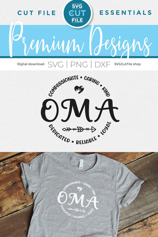 Oma svg, Grandma Oma svg, Oma round circle SVG SVG Cut File 