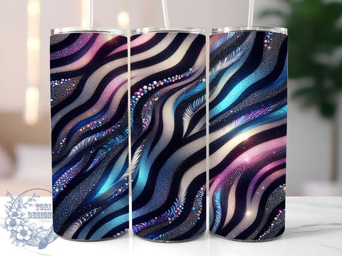 Ombre Glitter 20oz Skinny Tumbler, Teal Purple Sparkly Animal Print Tumbler Png, Straight & Tapered Tumbler Wrap, Instant Digital Download Sublimation ToriDesigns 
