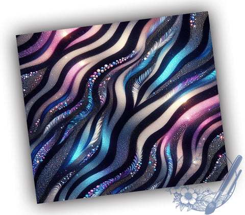 Ombre Glitter 20oz Skinny Tumbler, Teal Purple Sparkly Animal Print Tumbler Png, Straight & Tapered Tumbler Wrap, Instant Digital Download Sublimation ToriDesigns 