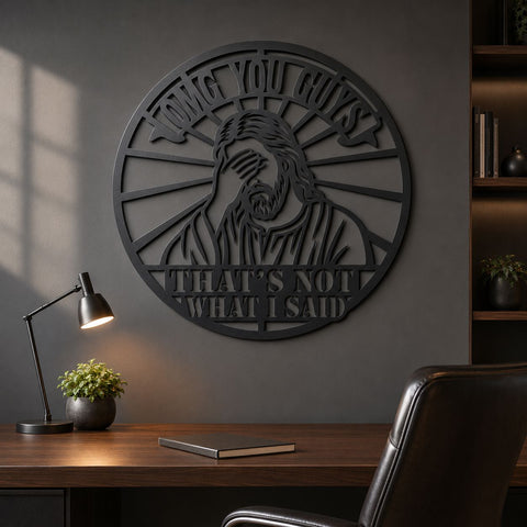 OMG You Guys That's Not What I Said Laser SVG | Funny Jesus Facepalm Dxf | Christian Humor Laser Cut File | CNC Plasma Metal Wall Art SVG HappyDesignStudio 