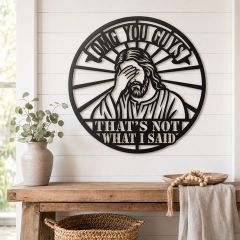 OMG You Guys That's Not What I Said Laser SVG | Funny Jesus Facepalm Dxf | Christian Humor Laser Cut File | CNC Plasma Metal Wall Art SVG HappyDesignStudio 