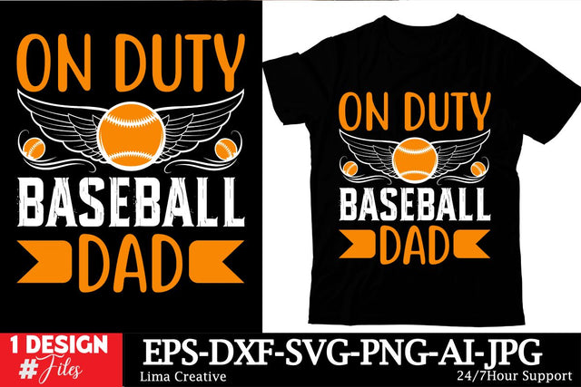 On Duty Baseball Dad T-shirt Design SVG Insomnia Std 