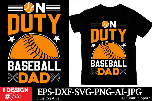 On Duty Baseball Dad T-shirt Design SVG Insomnia Std 