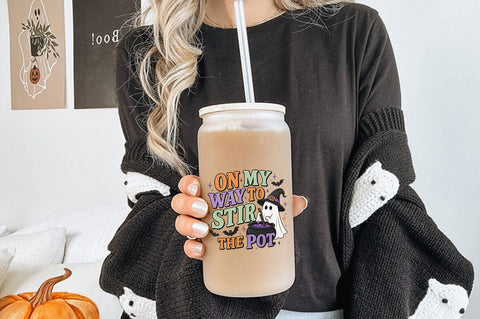 On My Way To Stir The Pot PNG, Funny Halloween Ghost PNG Sublimation Pickled Thistle Creative 