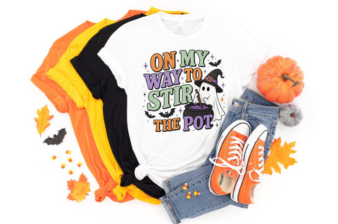 On My Way To Stir The Pot PNG, Funny Halloween Ghost PNG Sublimation Pickled Thistle Creative 