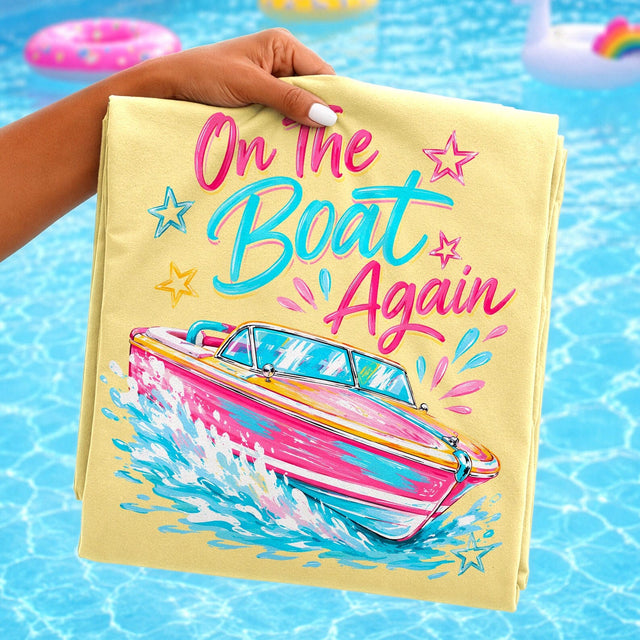 On the Boat Again png, Girly Summer Boat Design Sublimation The Vintage Signs Shop 