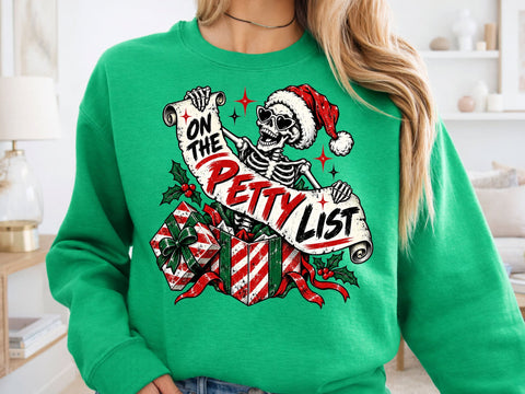 On The Petty List Christmas Skeleton PNG SVG DesignDestine 