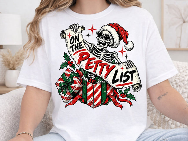 On The Petty List Christmas Skeleton PNG SVG DesignDestine 