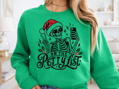 On The Petty List Skeleton Christmas PNG SVG DesignDestine 