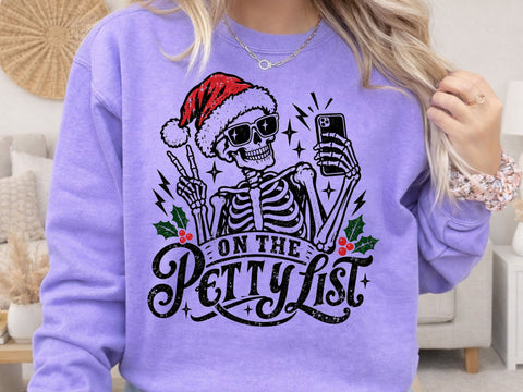 On The Petty List Skeleton Christmas PNG SVG DesignDestine 
