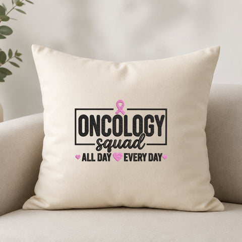 Oncology Squad Embroidery Design – Breast Cancer Awareness Pink Ribbon Machine Embroidery File Embroidery/Applique DESIGNS PatternFeed8 