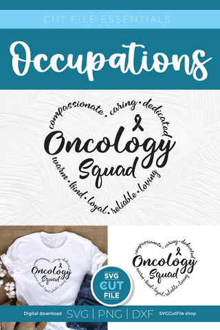 Oncology Squad svg for Oncologist and team Heart SVG SVG Cut File 