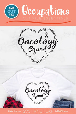 Oncology Squad svg for Oncologist and team Heart SVG SVG Cut File 