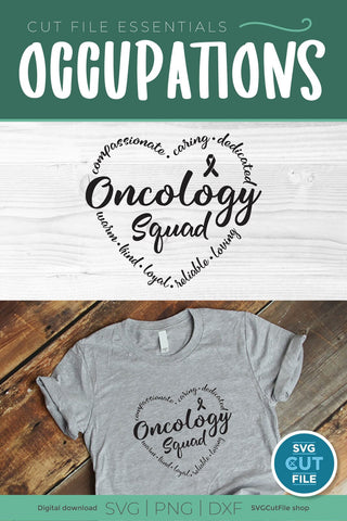 Oncology Squad svg for Oncologist and team Heart SVG SVG Cut File 