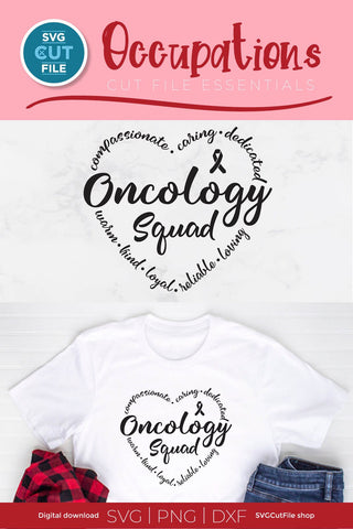 Oncology Squad svg for Oncologist and team Heart SVG SVG Cut File 