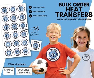 One-Click Bulk Heat Transfers for Schools, Teams & Businesses Physical So Fontsy T-Shirt Iron-On Transfer Shop Sample 4x4 