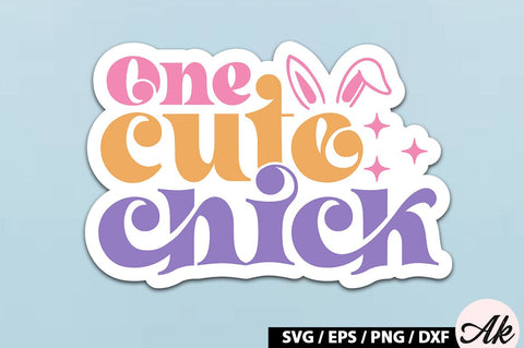 One cute chick Retro Sticker SVG akazaddesign 
