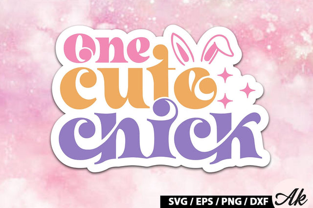 One cute chick Retro Sticker SVG akazaddesign 