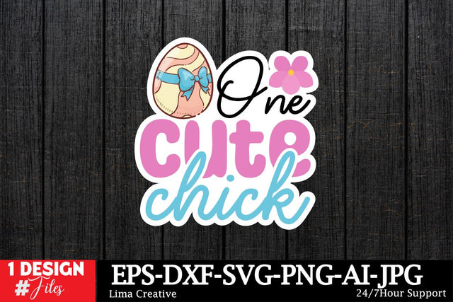 One Cute Chick Sticker ,Easter SVG ,Easter Bunny Sticker PNG,Easter Sublimation,Rabbit Silhoutee,EAster SVG Cut File,Easter Sticker Bundle SVG Insomnia Std 