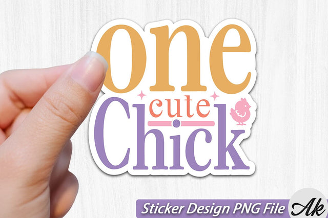 One Cute Chick SVG And Sticker PNG Design SVG akazaddesign 