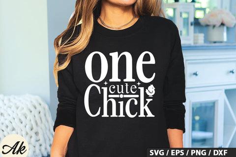One Cute Chick SVG And Sticker PNG Design SVG akazaddesign 
